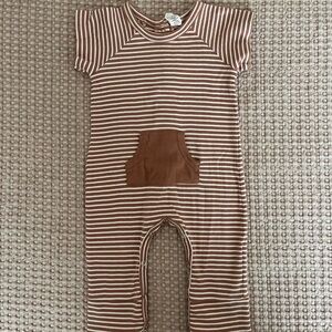 Kate Quinn Striped Brown One Piece - Size 12-18 months